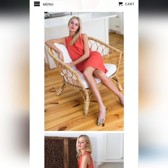 EUC EMERSON FRY Mod Shift Dress Linen Valencia Orange Sz M - Picture 3 of 15